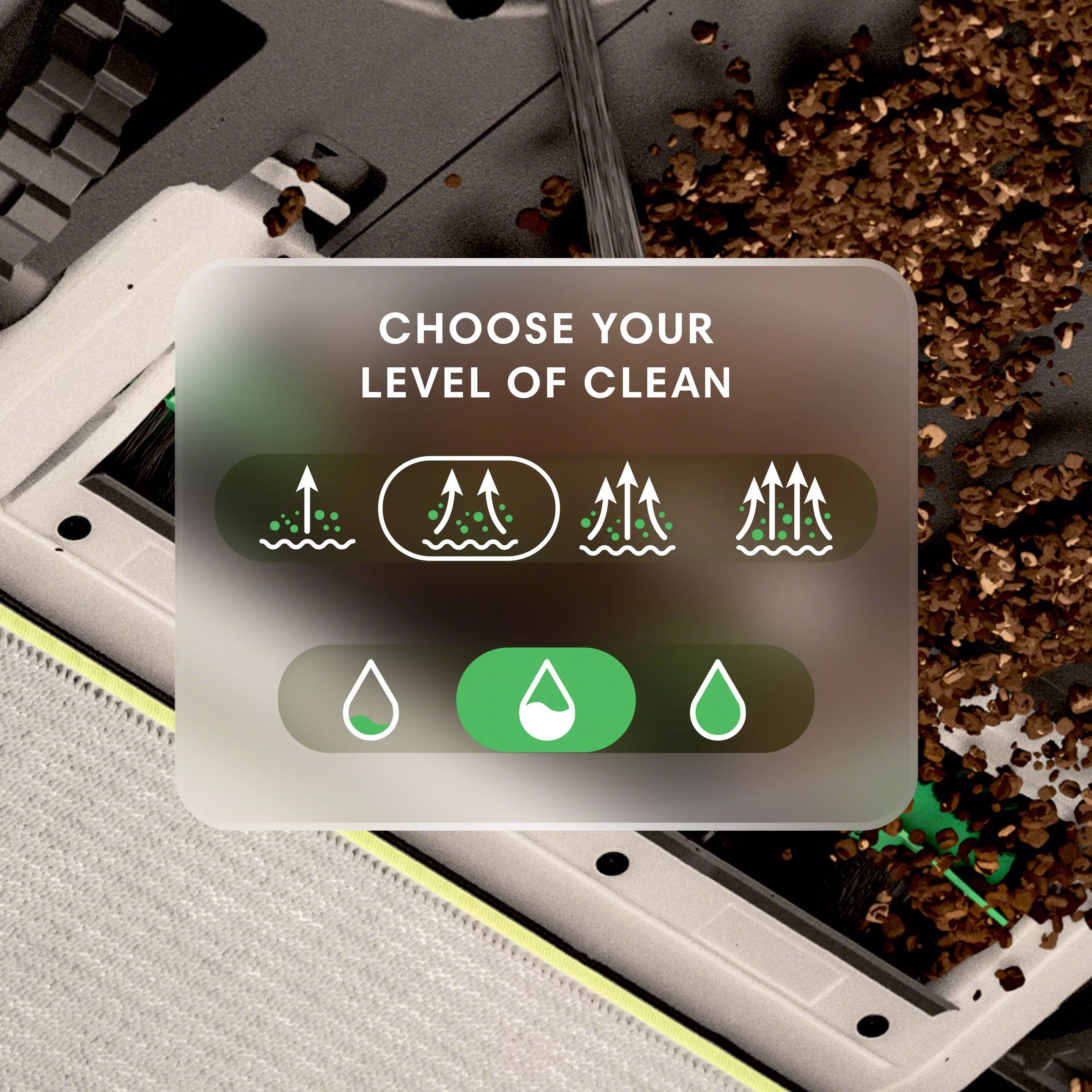 4 levels of suction. 3 levels of liquid.