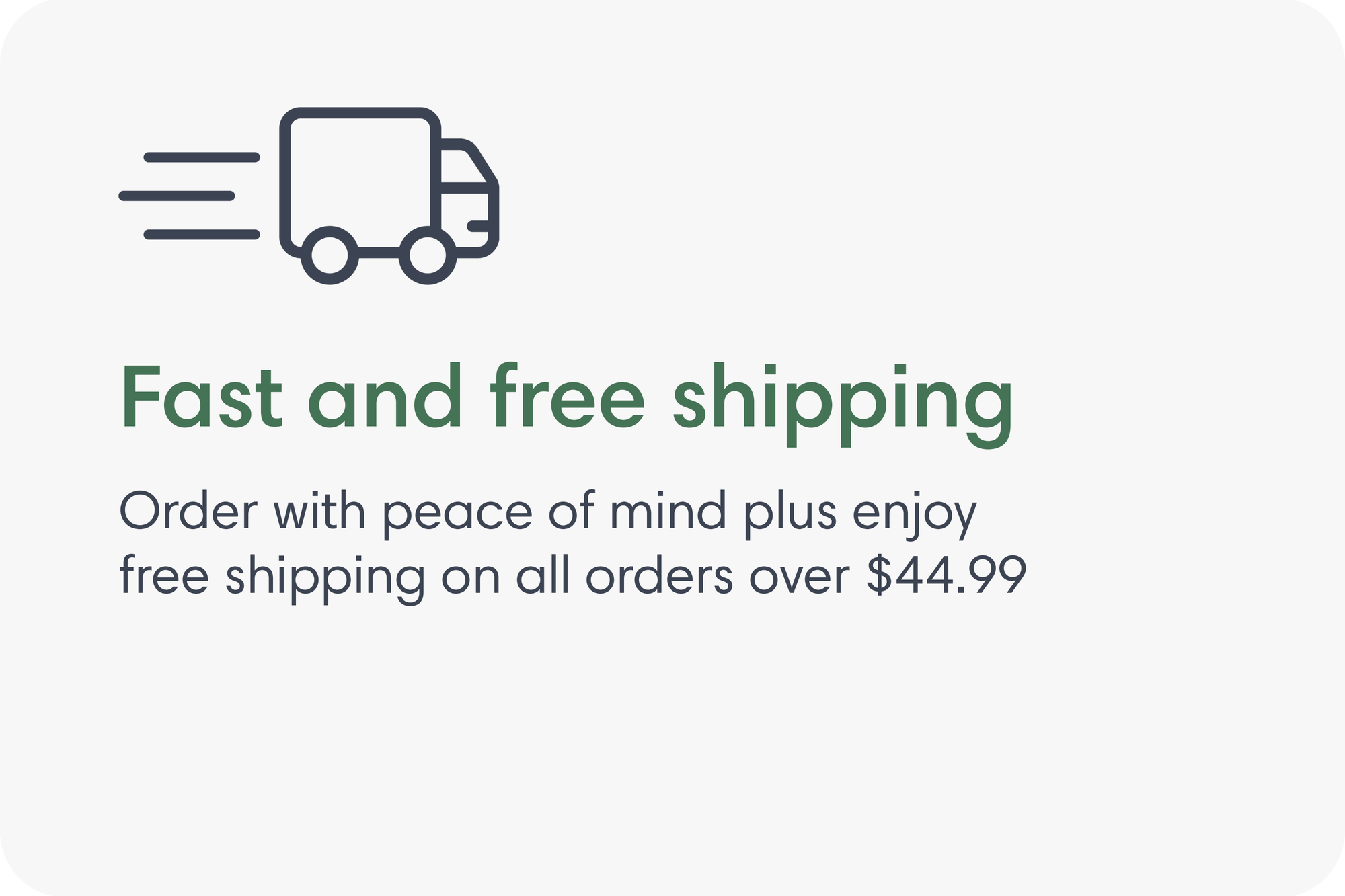 Fast and free shipping. Order with peace of mind plus enjoy free shipping on all orders over .90.